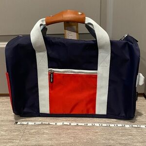 REYLEO Navy & Red Travel Duffel Bag | Weekender | Gym | Carry-On